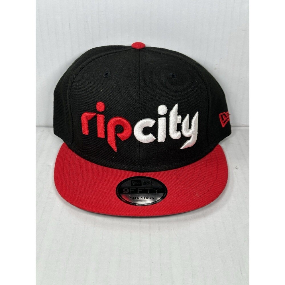 New Era Portland Trail Blazers Black/Red 2-Tone 9FIFTY Adjustable Hat Cap OS NWT